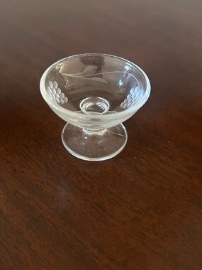 Clear Glass Pedestal Bowl Salt Cellar Dip
